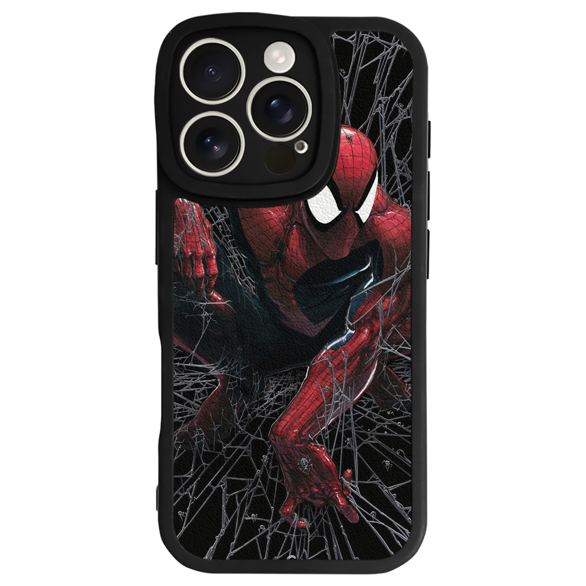 Spider Man スパイダーマン 【iPhone 16シリーズ対応】シリコンスマホケース（レザー調） 材質：シリコン